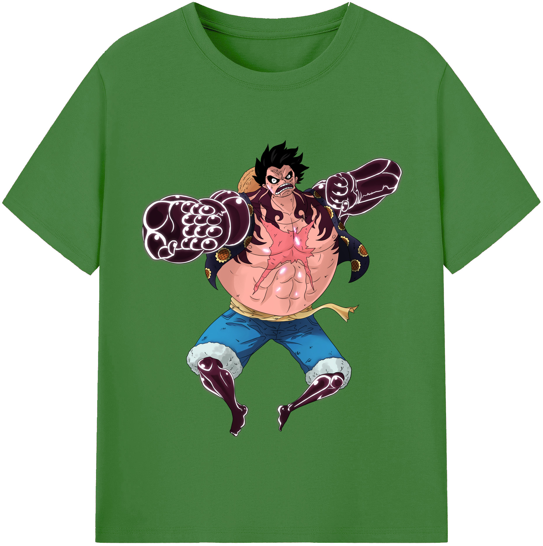 ワンピース モンキー・D・ルフィ ONE PIECE Monkey D. Luffy レディースカジュアルプリントTシャツ（綿100％）